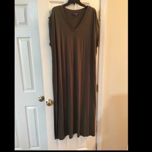 Roaman’s Olive Jersey Cap Sleeve Maxi Dress 22/24